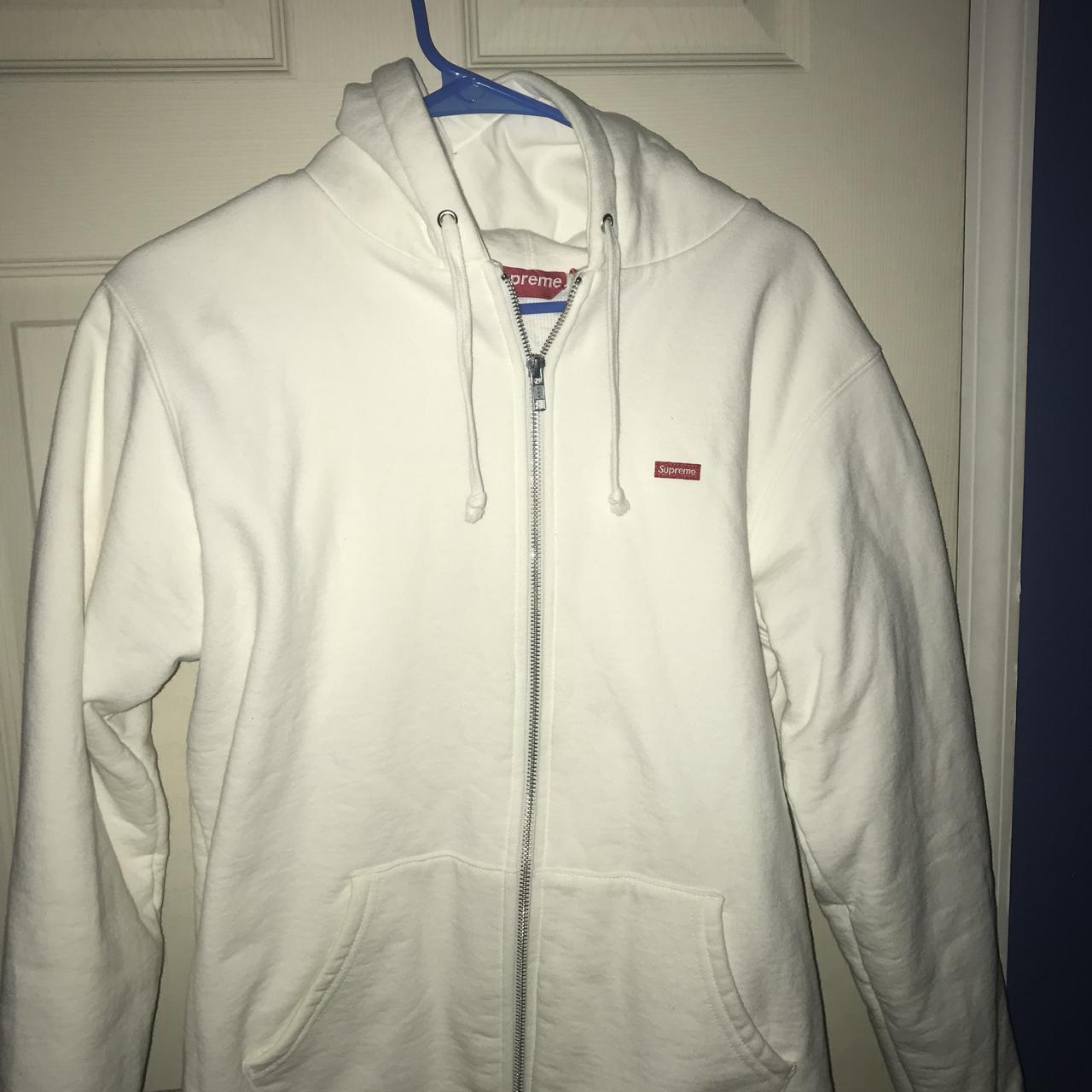 Supreme small box zip up hooded sweatshirt/jacket w/... - Depop