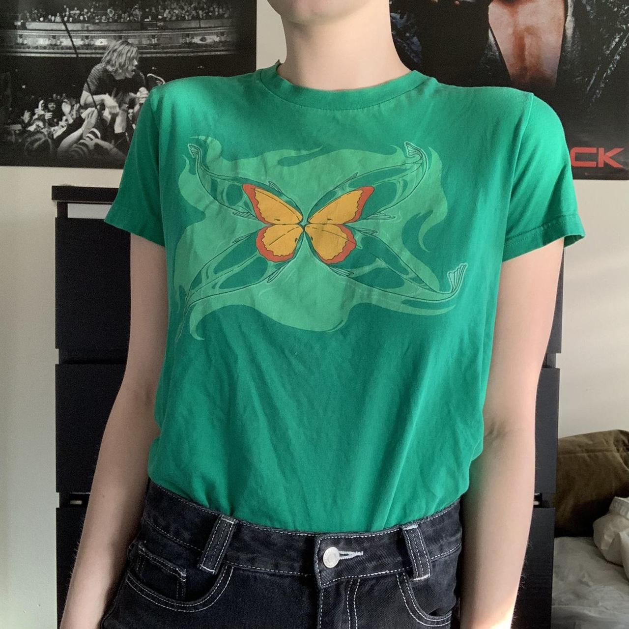 Women's Green and Orange T-shirt | Depop