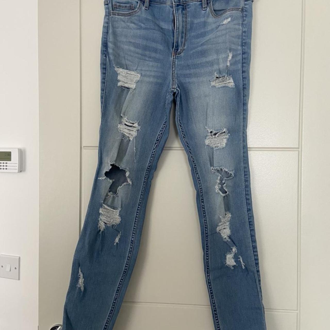 Super skinny high rise hollister jeans size 9. From... - Depop