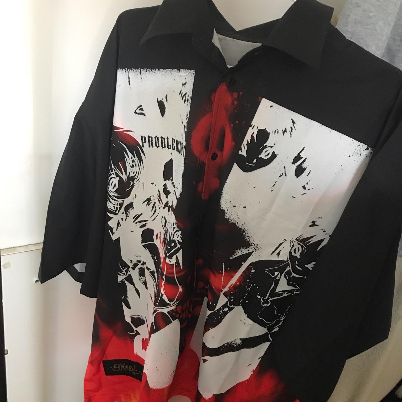Men's Red and Black Shirt