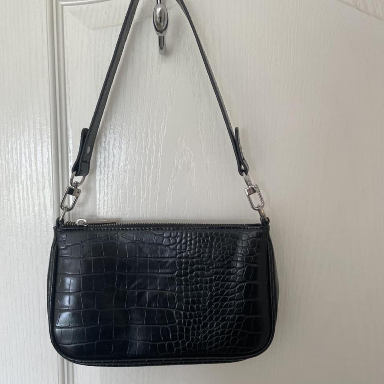 Urban outfitters black croc shoulder bag Used but... - Depop