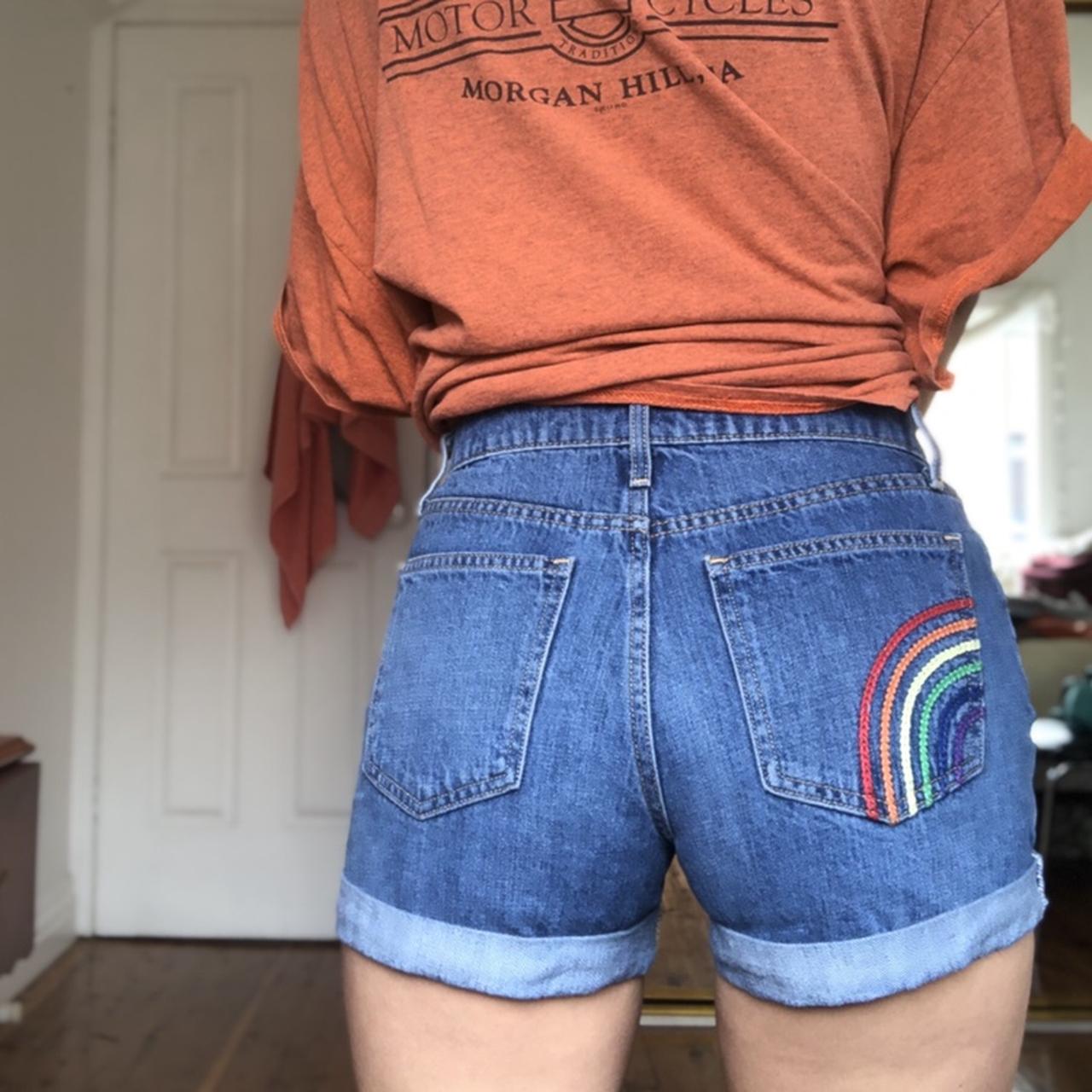 Rainbow Rainbow embroidered denim Depop