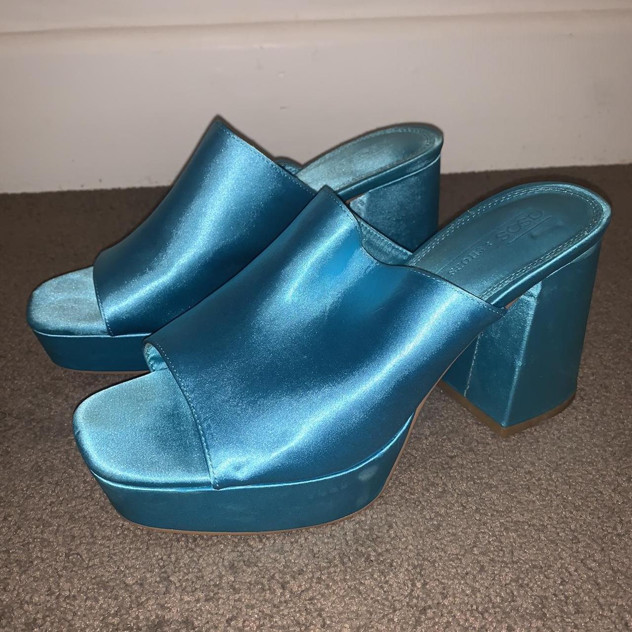 asos blue mules