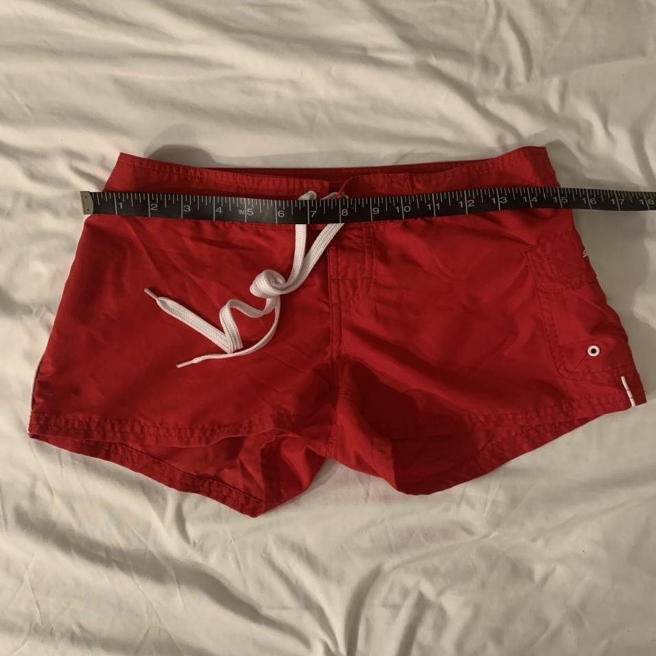 Women's Red and White Shorts Depop