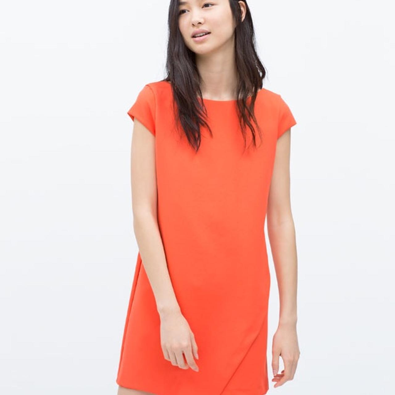 zara orange shift dress