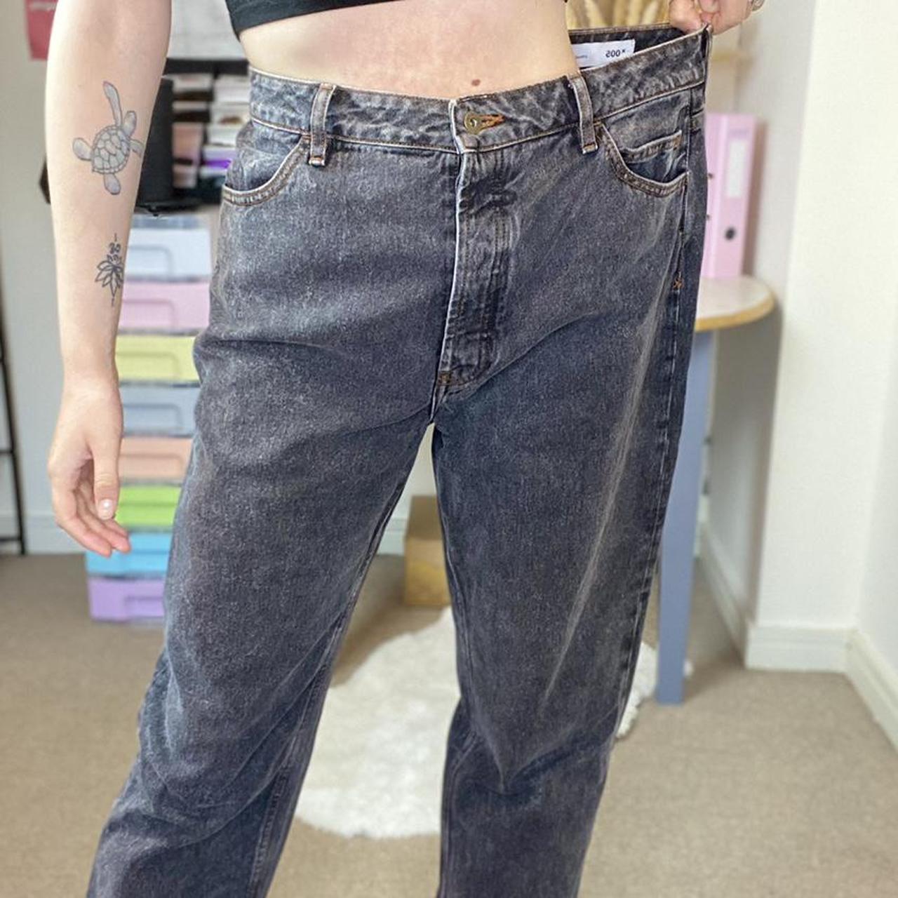 Charcoal grey high waisted boyfriend fit jeans ... - Depop