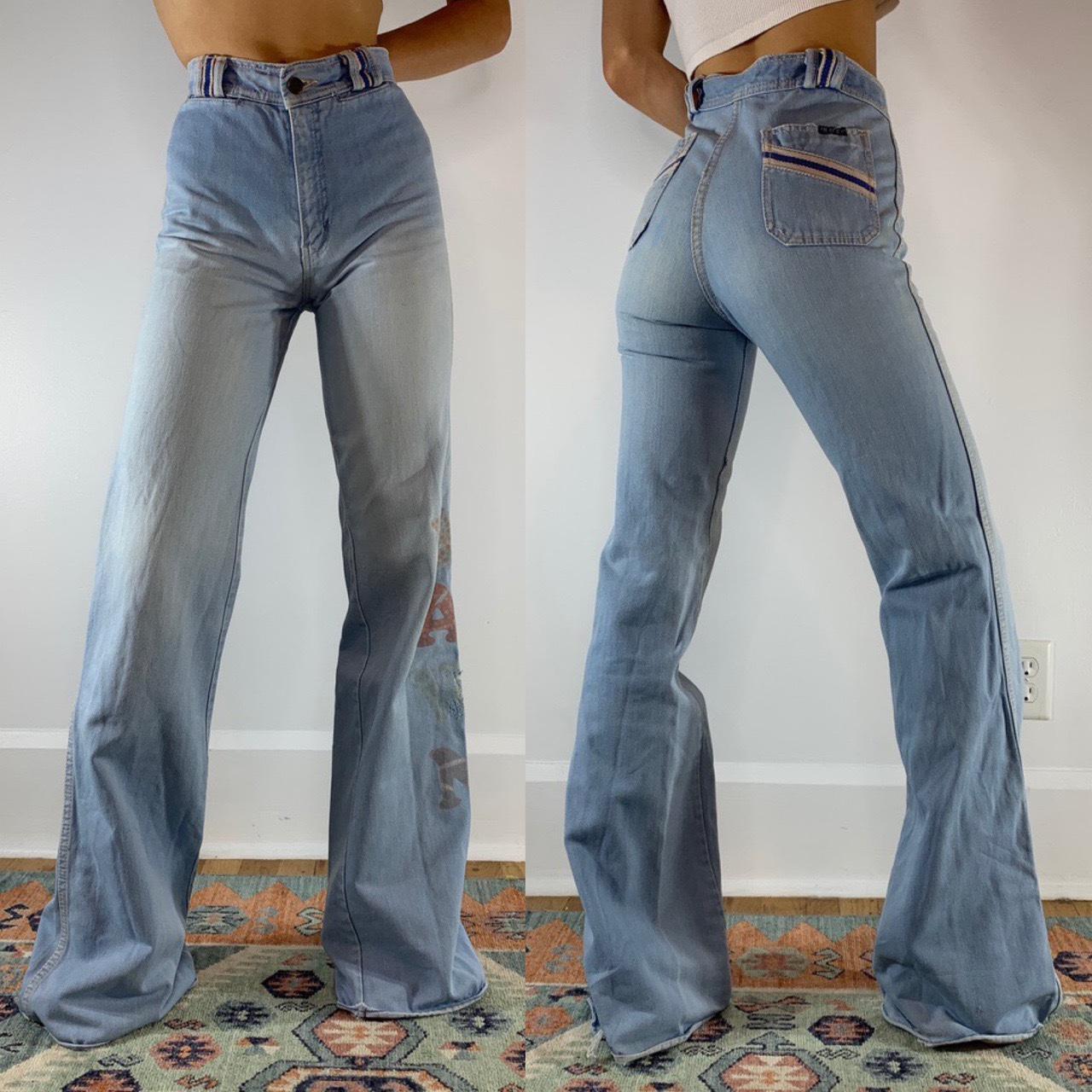 Vintage 70s French Star Jeans #2440 Measurements:... - Depop