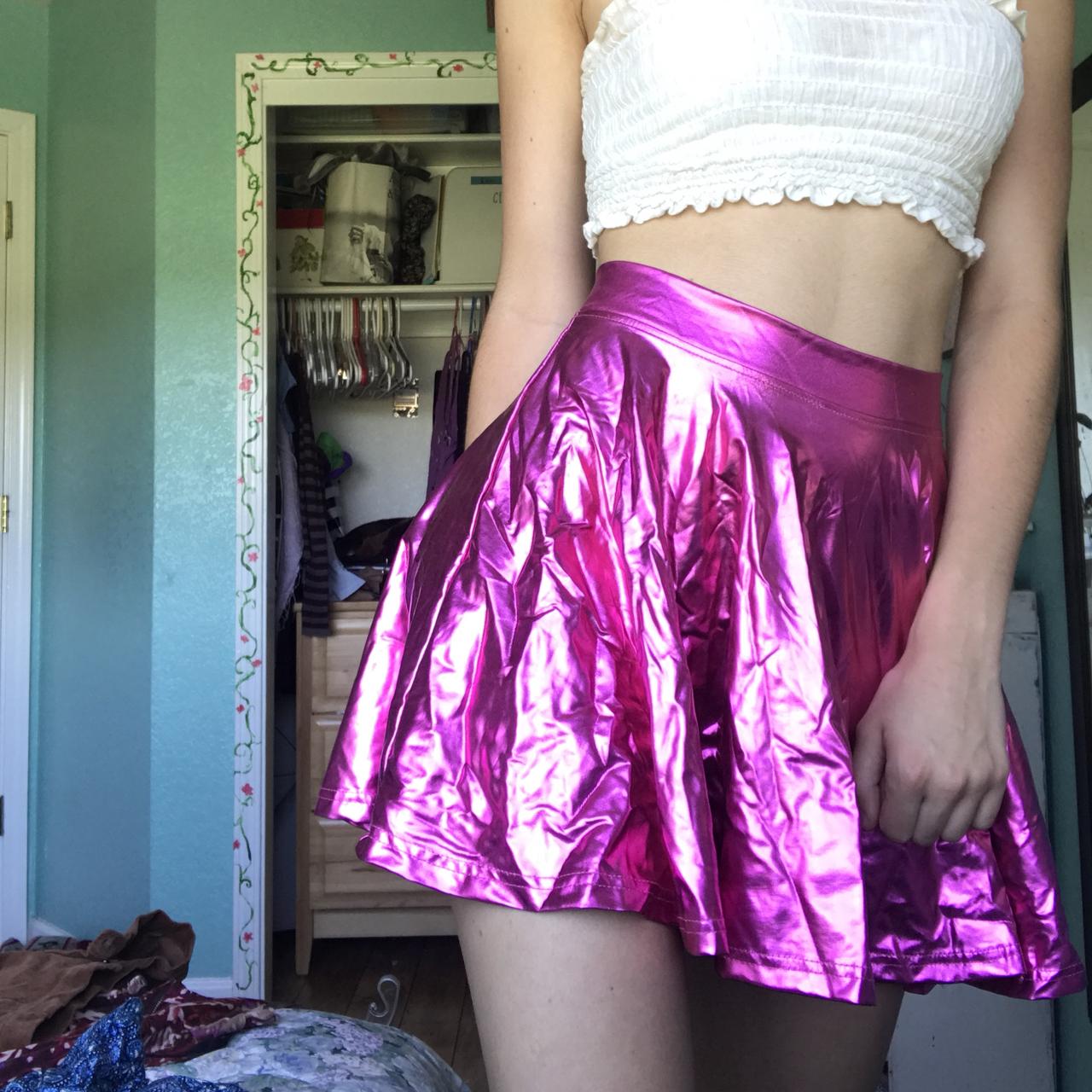 Pink metallic skirt clearance quotes