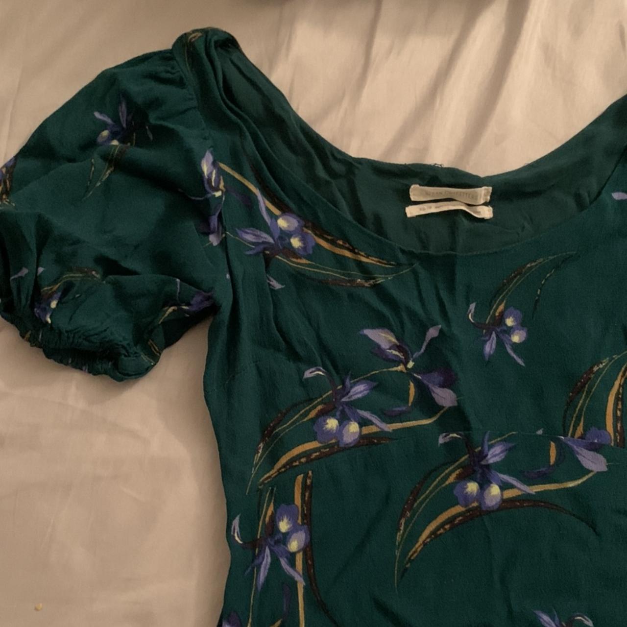 dark green urban outfitters floral dress. flowy but... - Depop