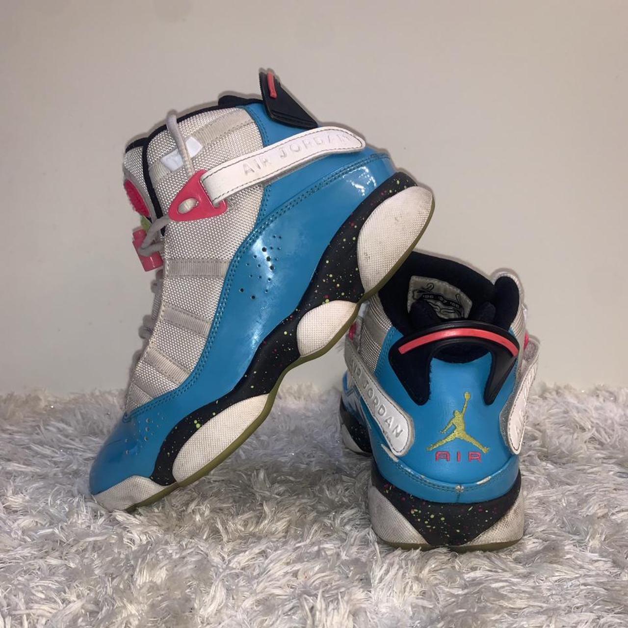 jordan 6 rings blue pink green