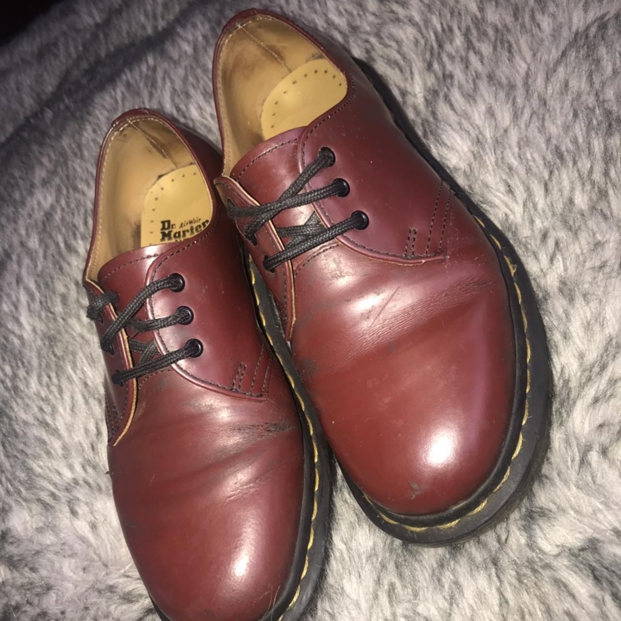 Selling my red cherry dr martens. Worn out ( as seen... - Depop