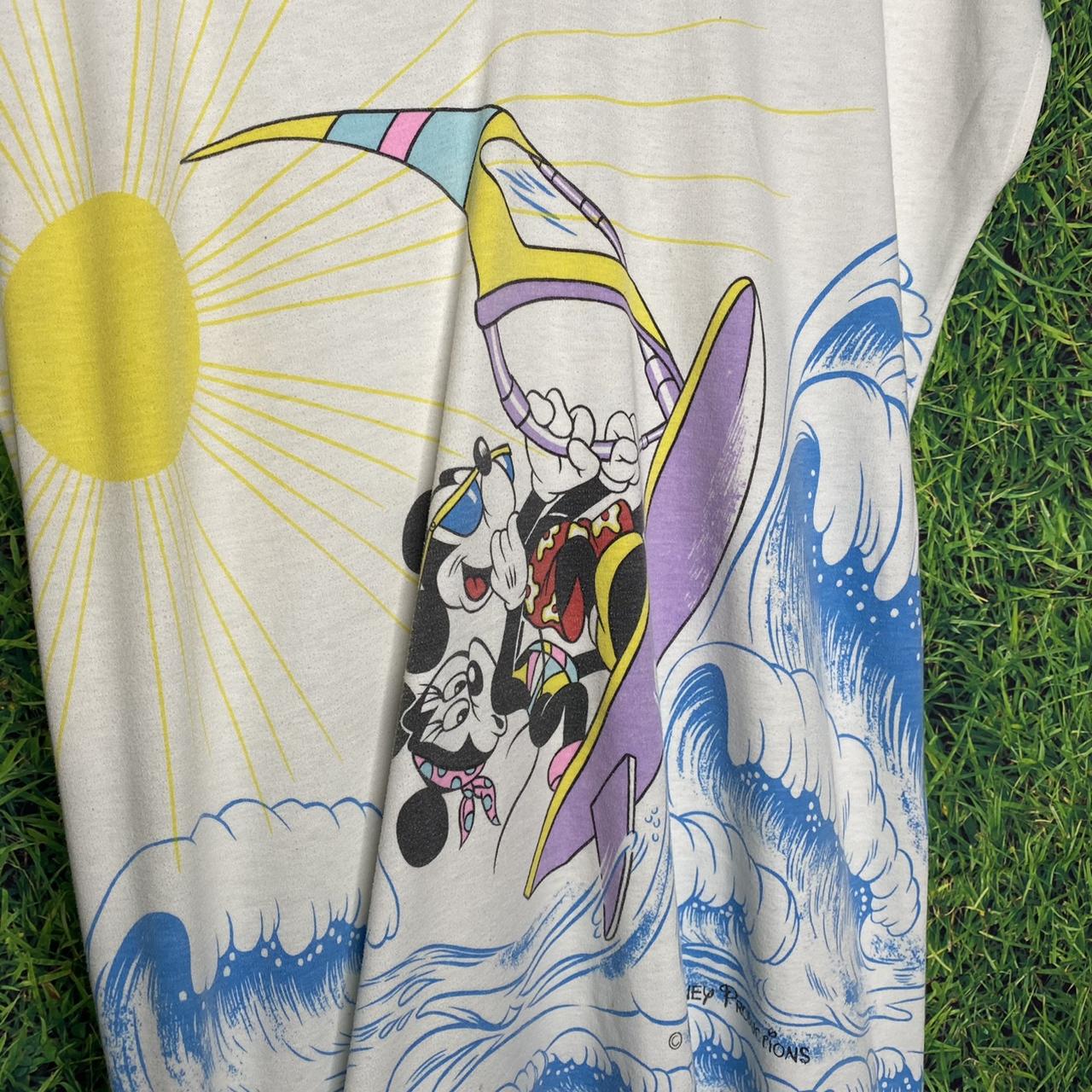 Vintage Disney Mickey Mouse Surf T Shirt 90s Size:... - Depop