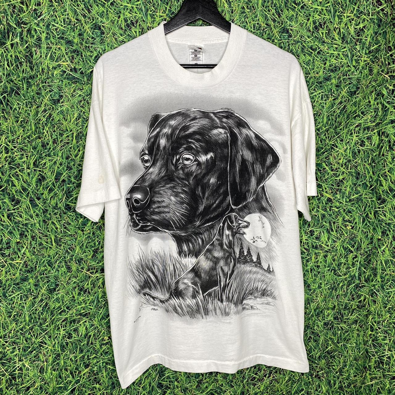 Vintage Dog Big Head Nature T Shirt 90s Size: XL - Depop