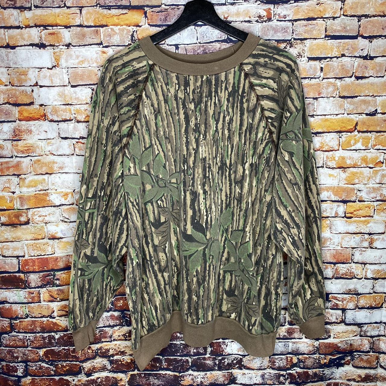 Vintage Real Tree Camouflage Raglan Crewneck... - Depop