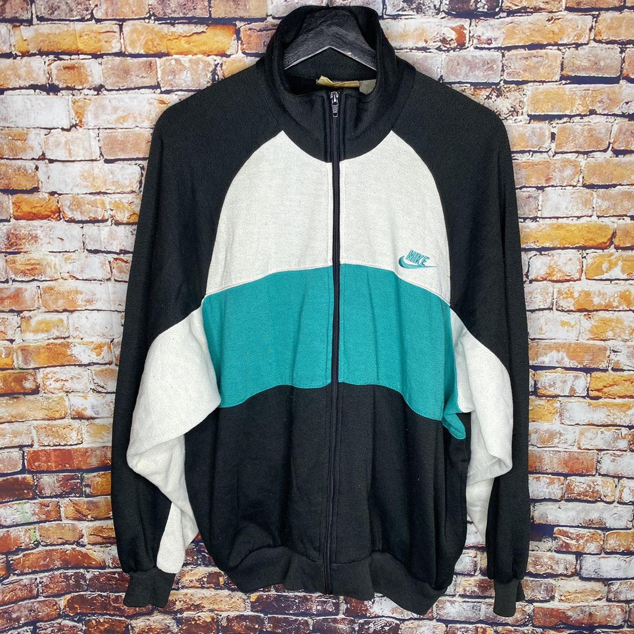 Vintage Nike Color Block Zip Up Sweatshirt... - Depop