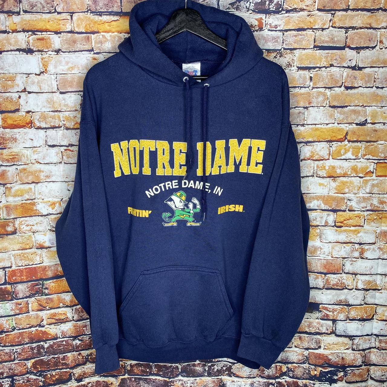 Vintage Notre Dame Fighting Irish Hooded Sweatshirt Depop