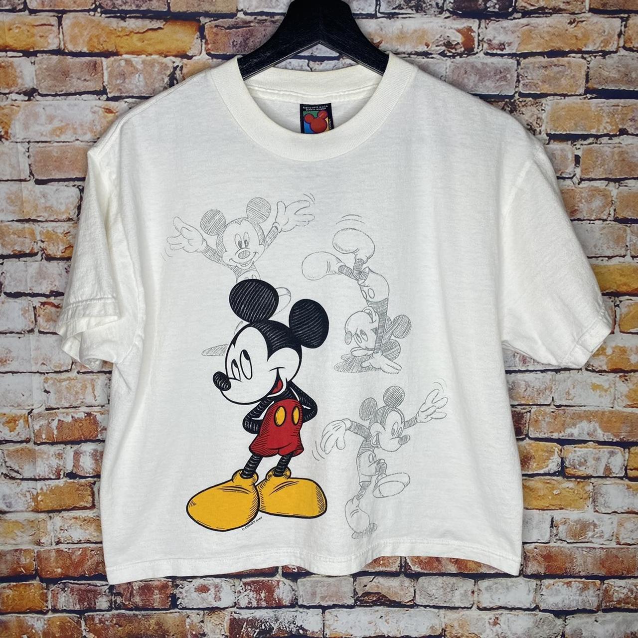 Vintage Disney Mickey Mouse Crop Top T Shirt... - Depop