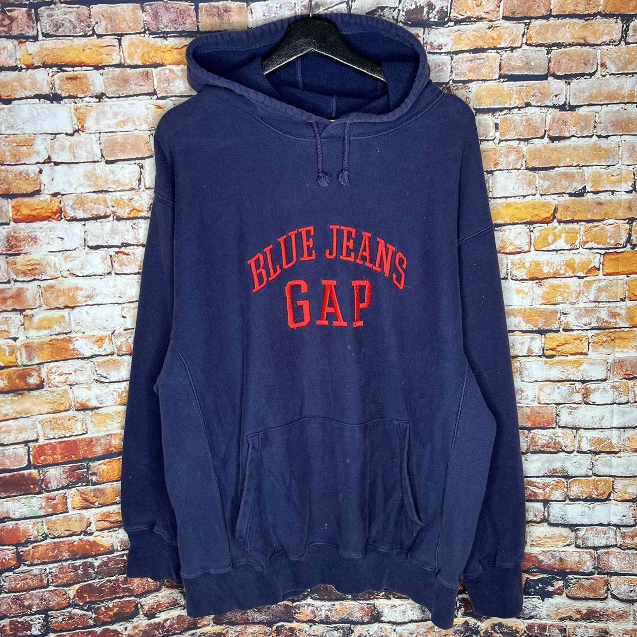 Vintage GAP Blue Jeans Reverse Weave Hooded...