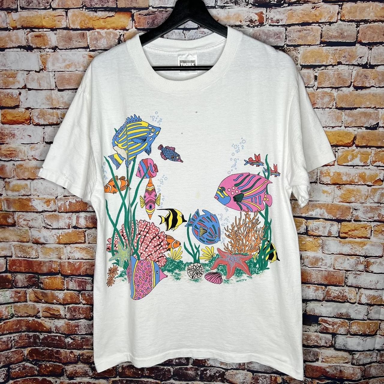 Vintage Fishes Ocean Sea Life Gems Nature T Shirt... - Depop