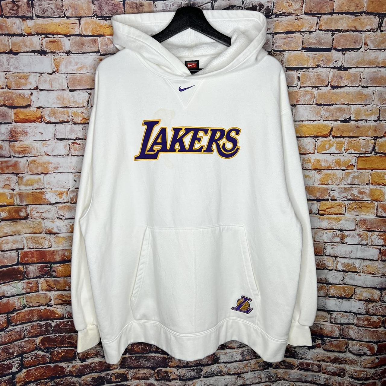 Nike, Shirts, Los Angeles Lakers Hoodie Mens 2xl White Nike Center Swoosh  Nba Basketball