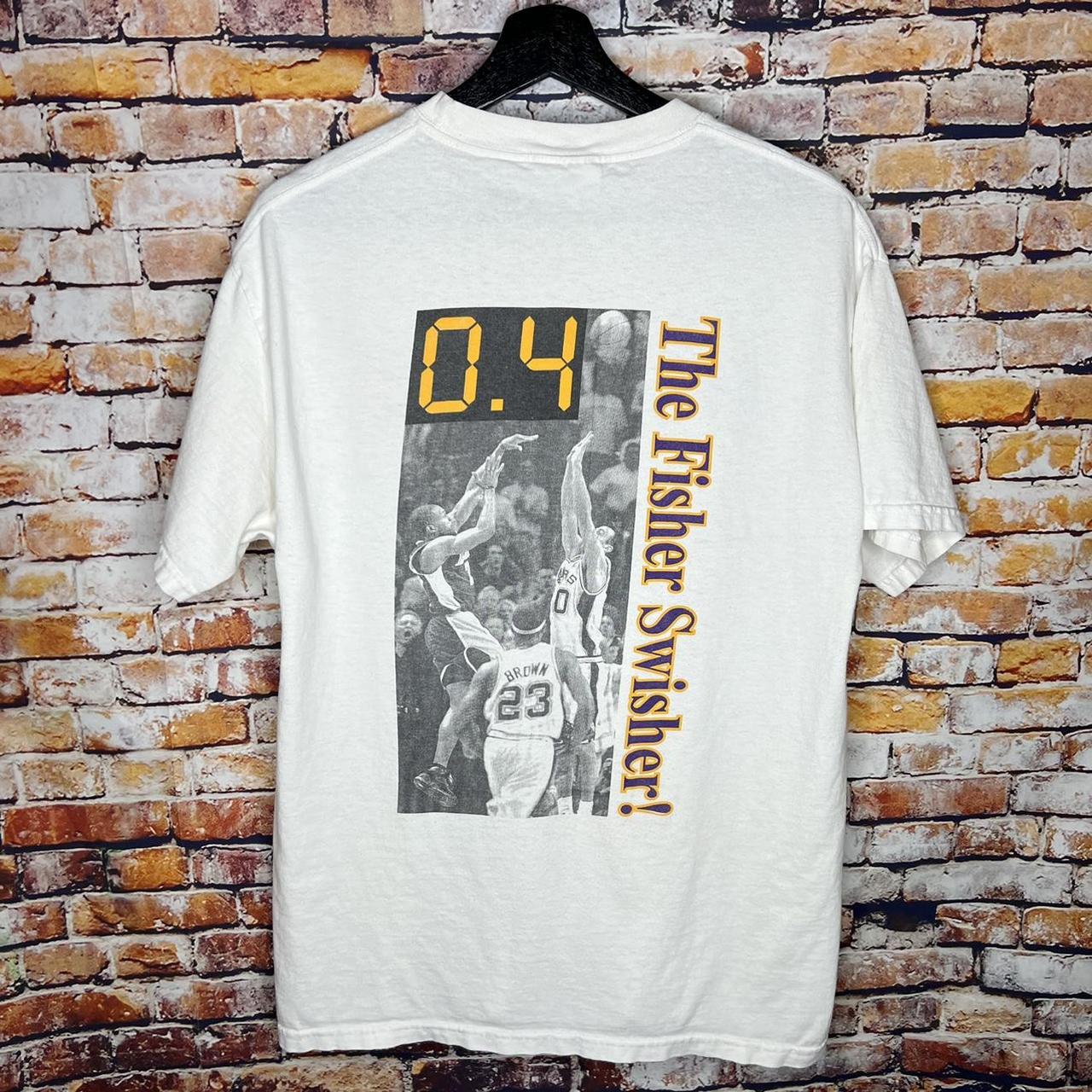 Vintage Y2K The Fisher Fling LA Times Lakers 0.04 Second Shot T-Shirt