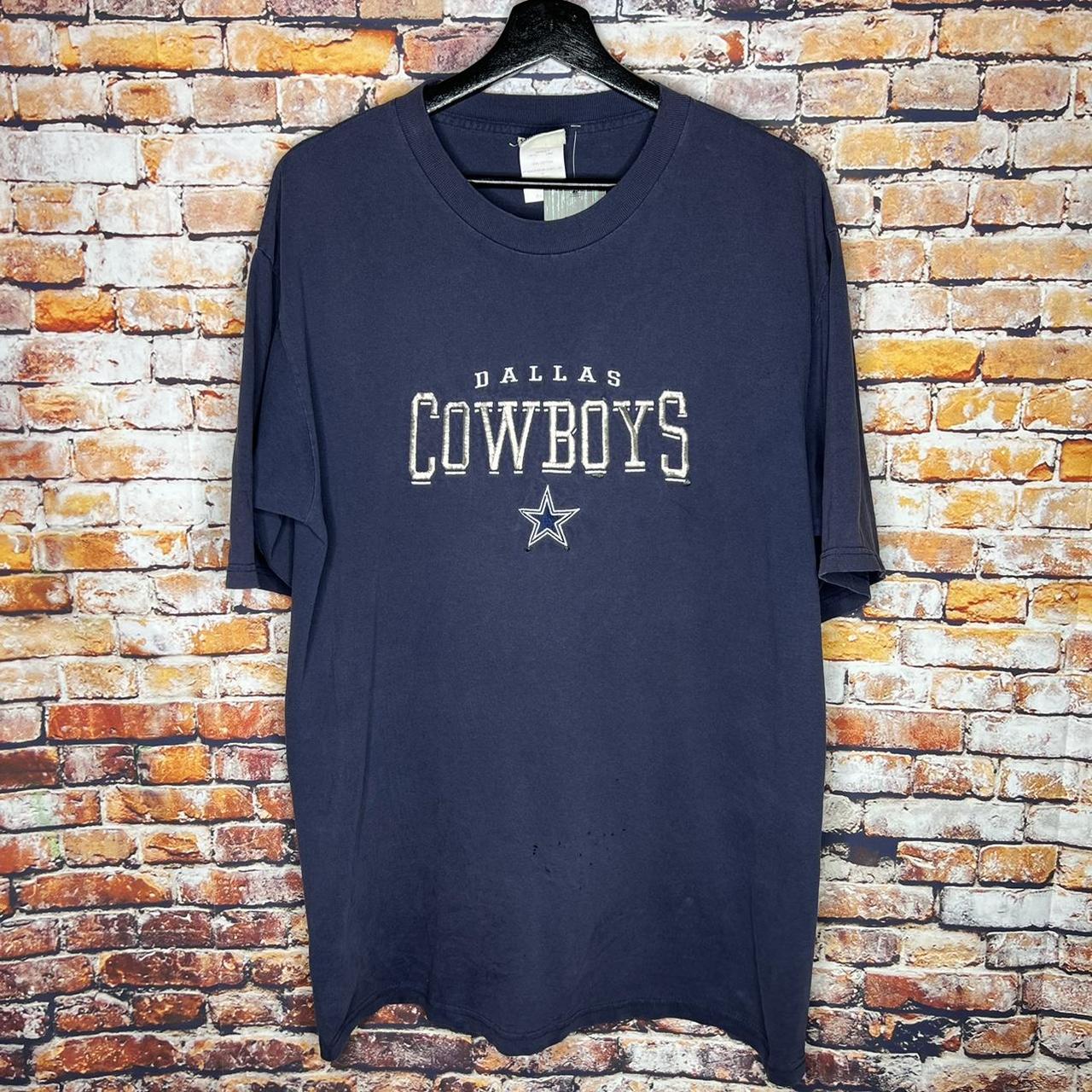 VINTAGE NFL DALLAS COWBOYS EMBROIDERED NAVY HOODIE | SMALL