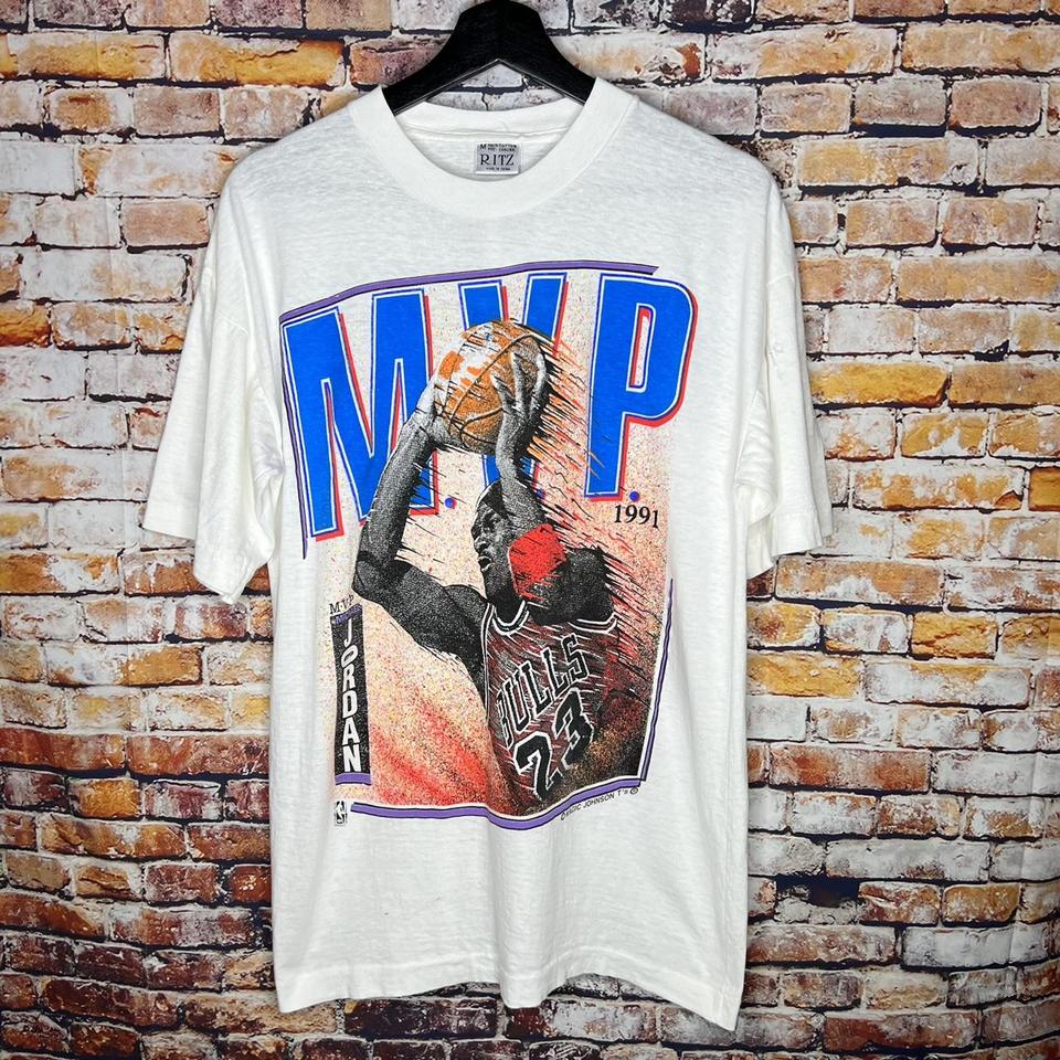 Michael Jordan Magic Johnson 1991 NBA Finals Shirt - Depop