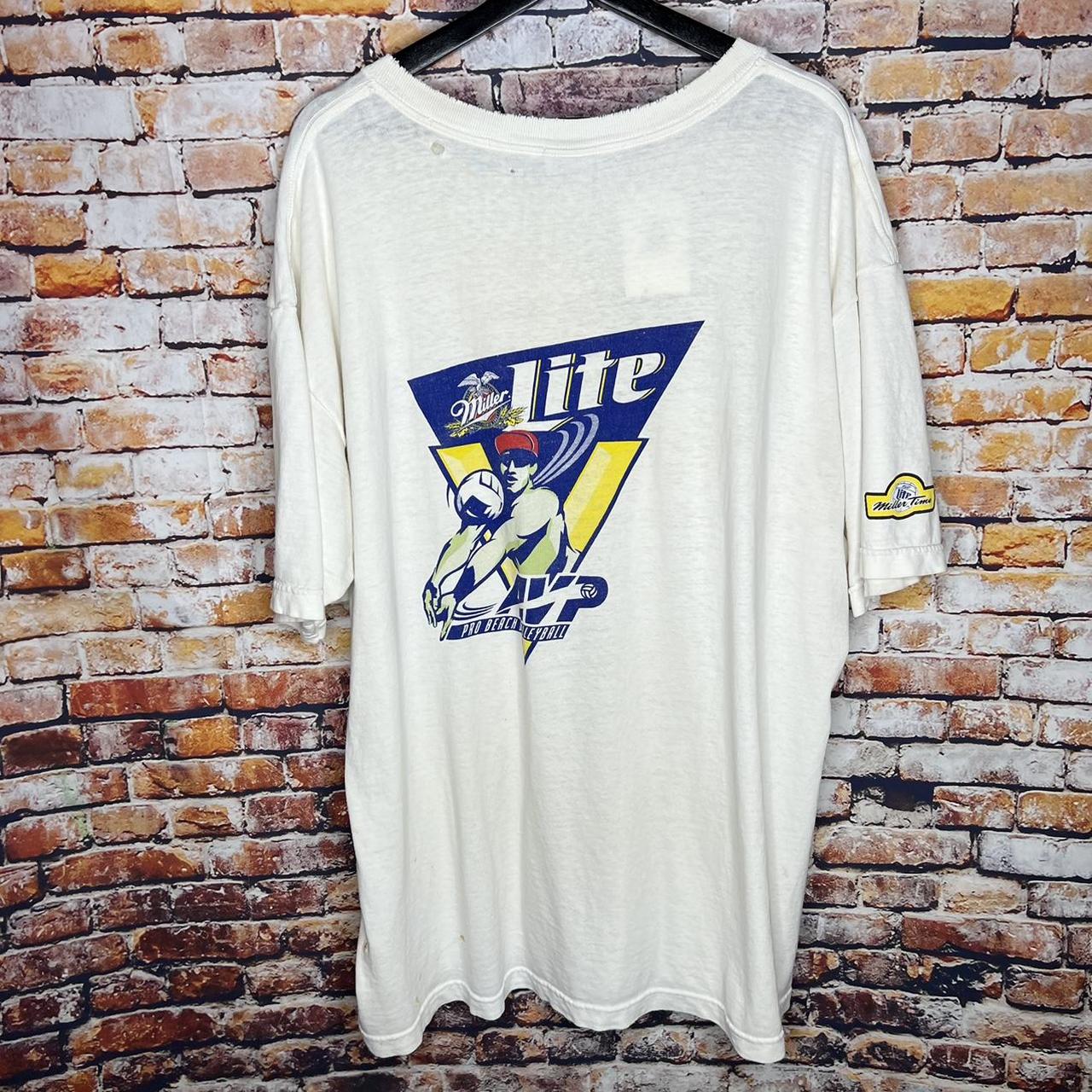 Vintage Miller Lite Beach Volley Ball T Shirt... Depop