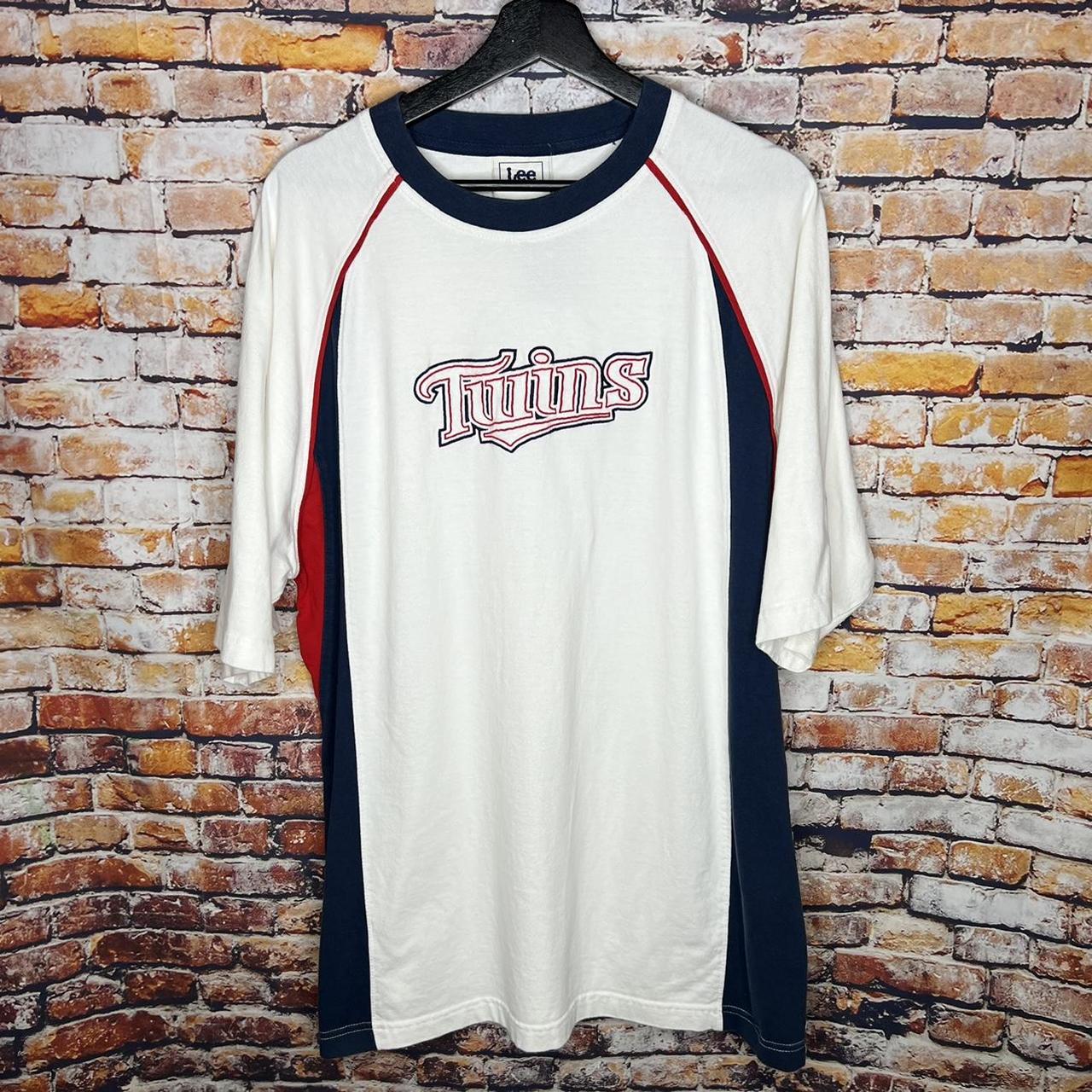 Vintage baseball t-shirt Twins Majestic big logo - Depop