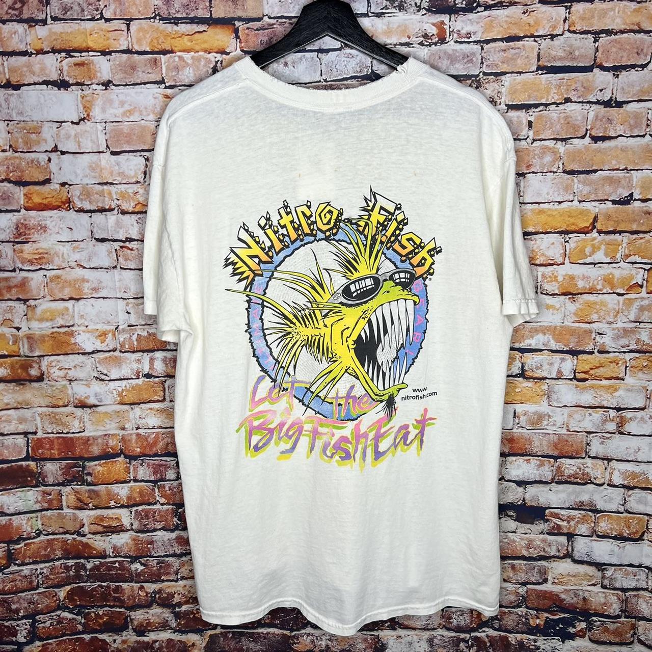 Vintage Nitro Fish Animal T Shirt 00s Size: L... - Depop