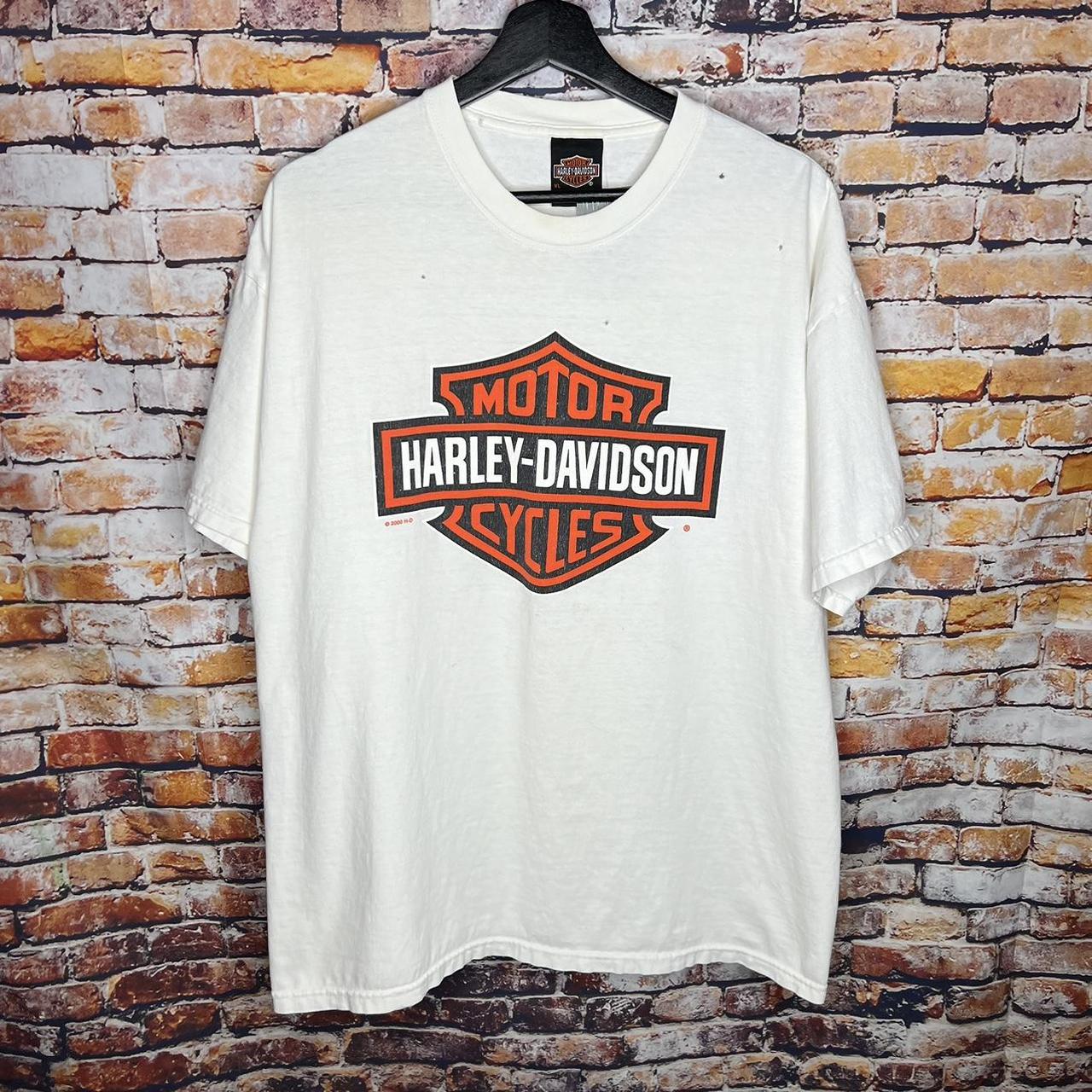 white vintage harley davidson t shirt
