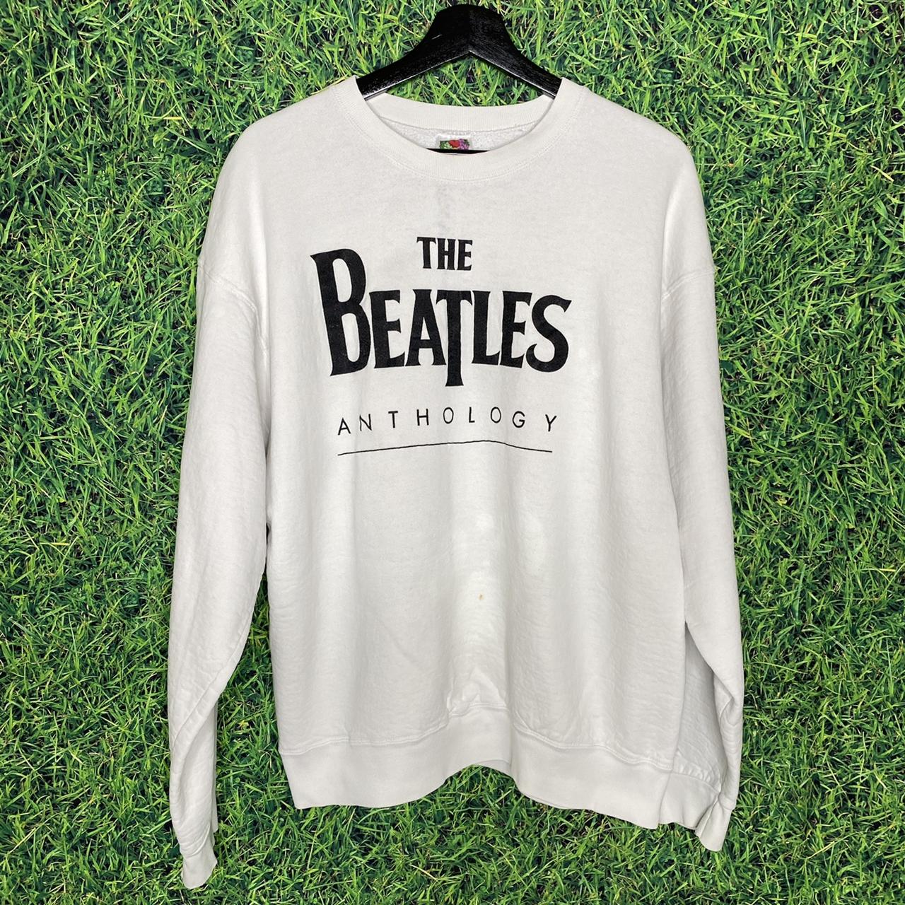 Vintage The Beatles Anthology Graphic Sweatshirt Mens XL Fruit of the Loom  White