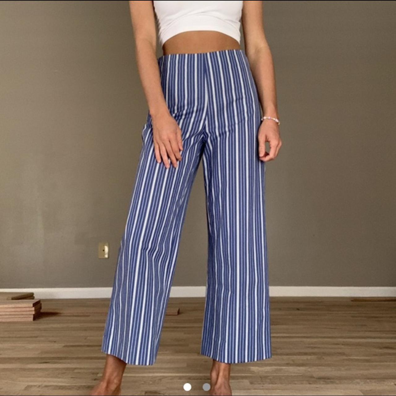 Zara striped 2024 pants womens