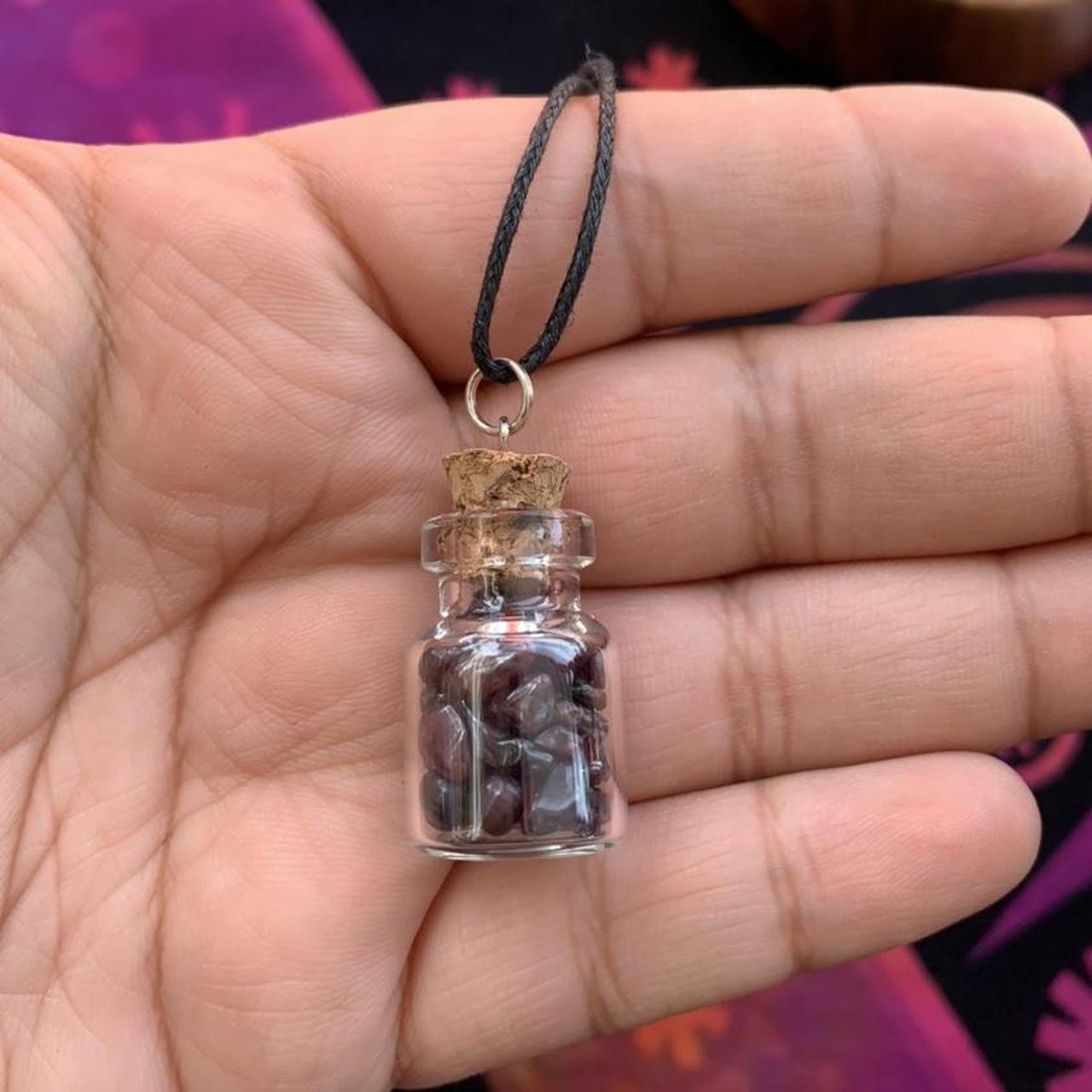 Miniature glass bottle on sale pendants