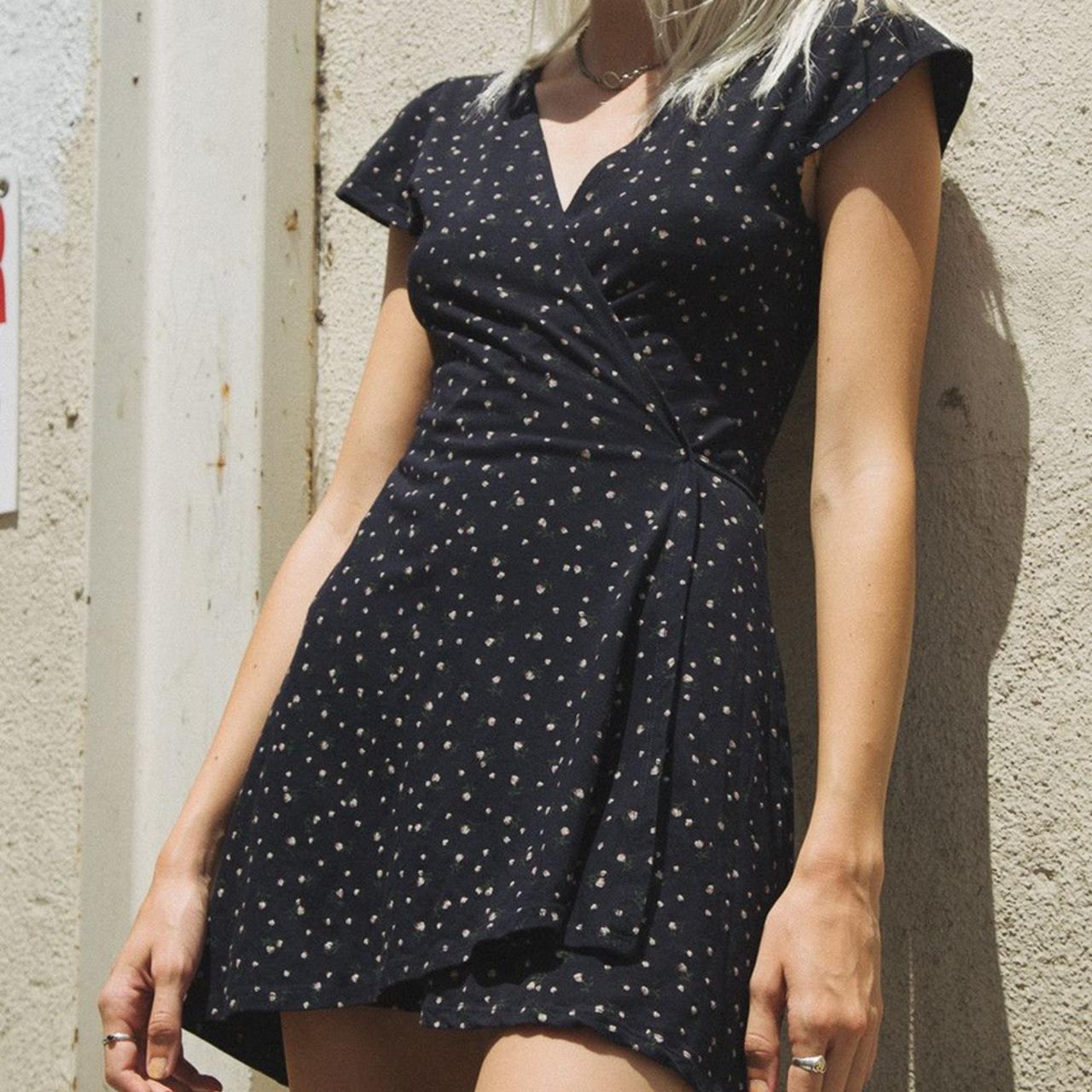 brandy melville robbie dress 💐 cute mini wrap dress... Depop