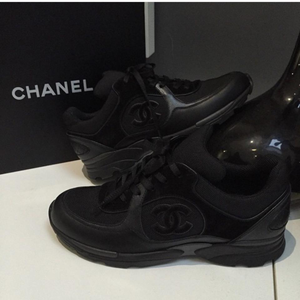 Ready to purchase Chanel trainers all black size uk - Depop