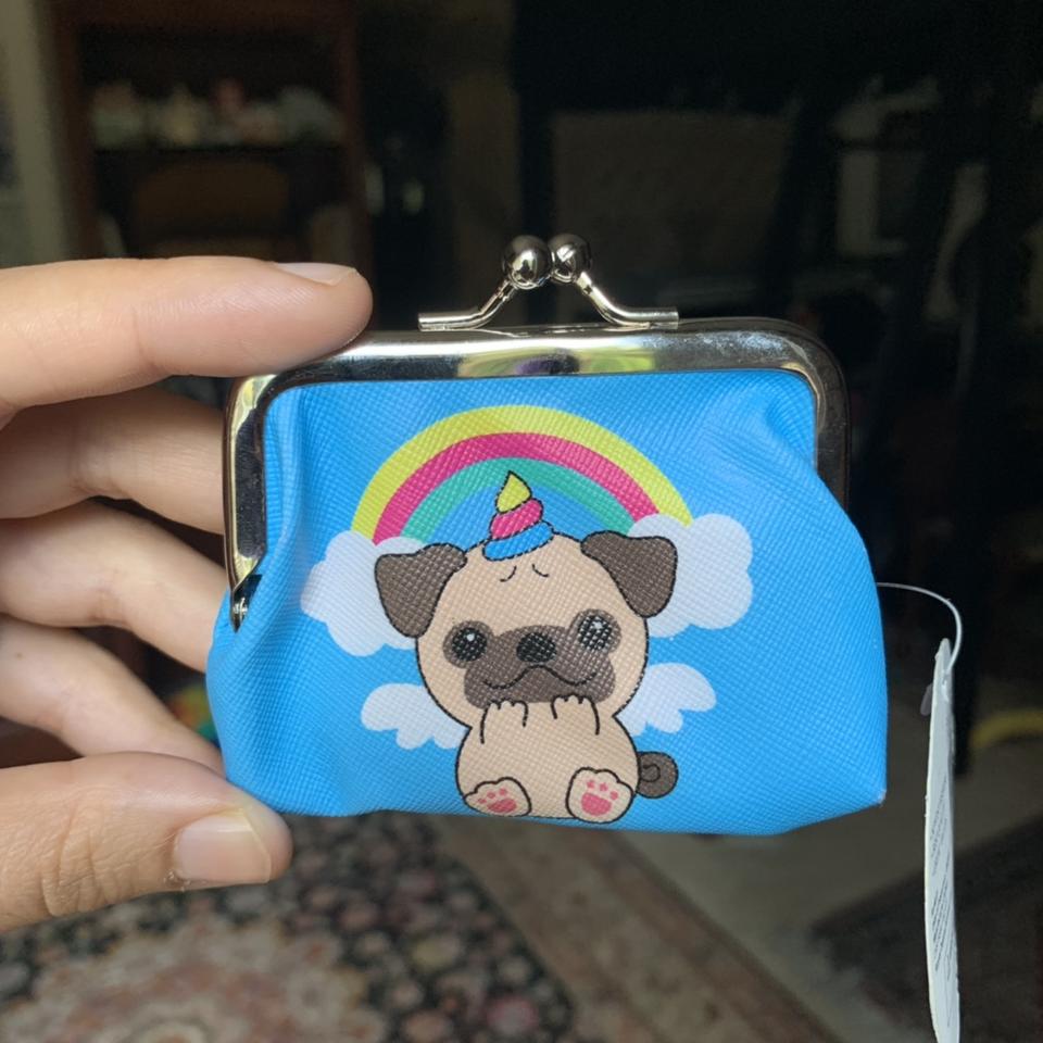 adorable rainbow pug coin purse🌈💖, the print is on