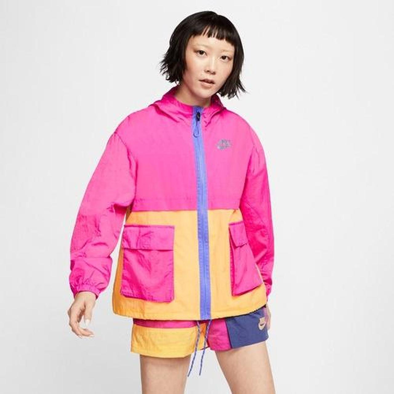 Nike pink and deals yellow windbreaker