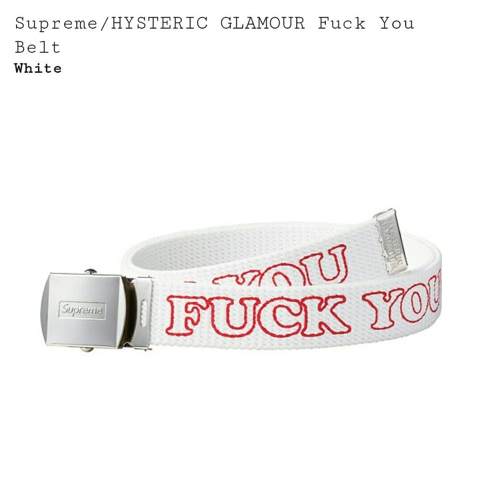 SUPREME X HYSTERIC GLAMOUR FUCK YOU BELT - Depop