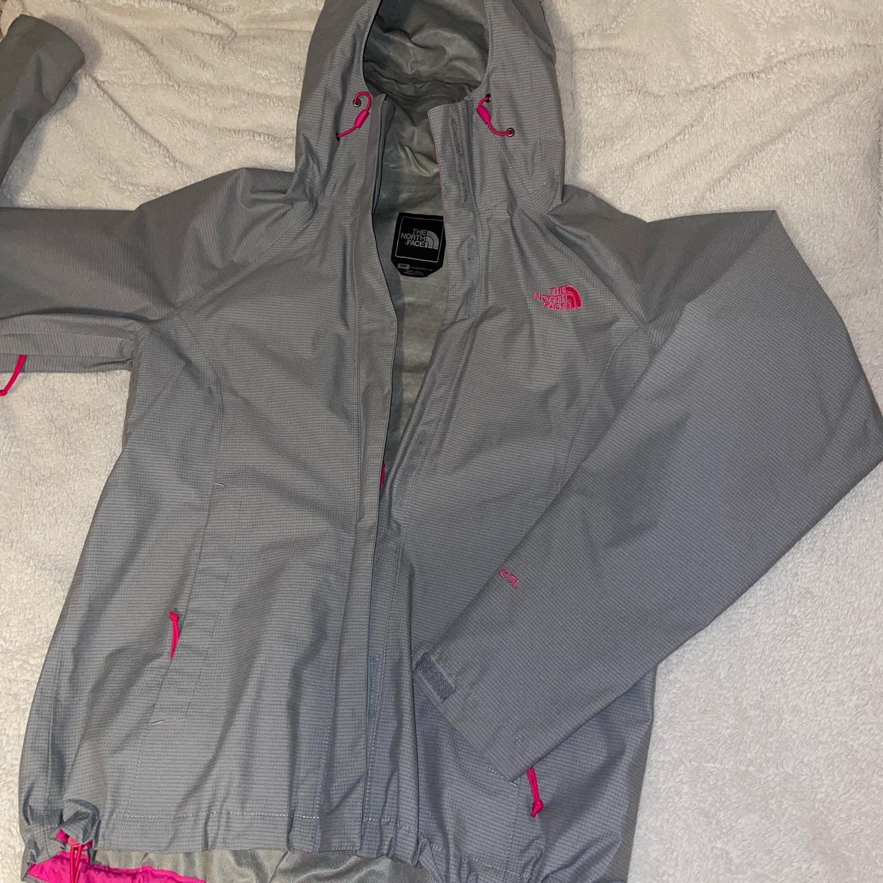 The North Face Women's Pink and Grey Jacket | Depop