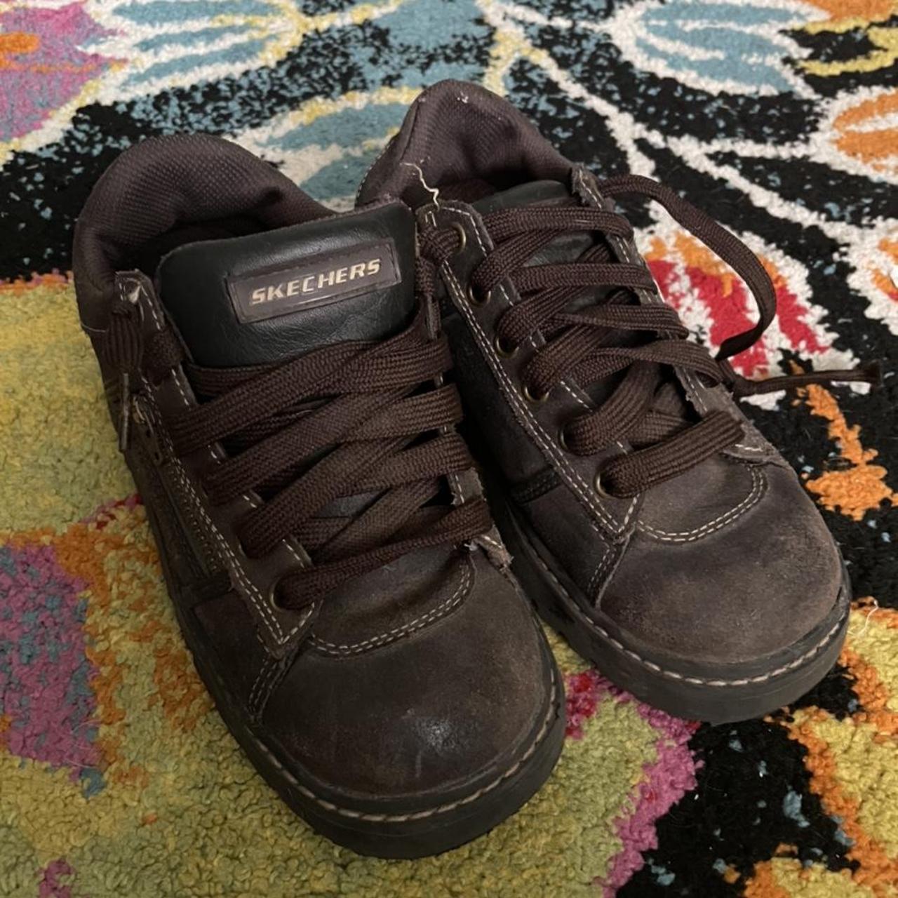 brown platform skechers