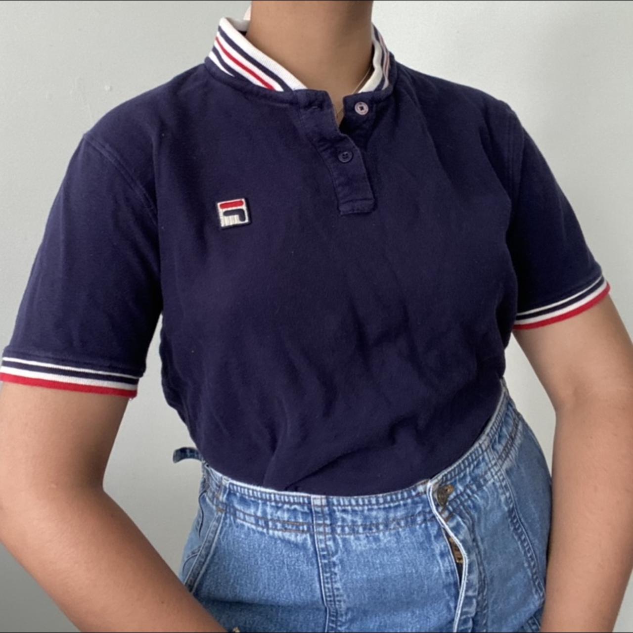 Navy blue, Fila, Polo shirt.. - Depop