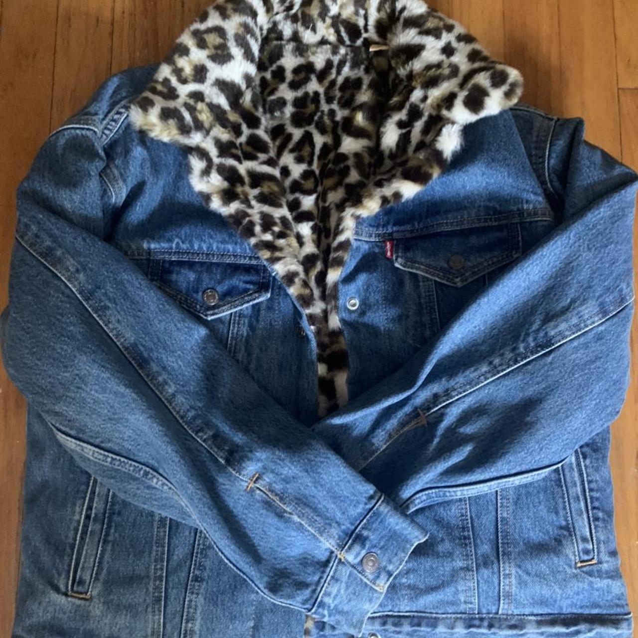 levi's leopard lined denim jacket