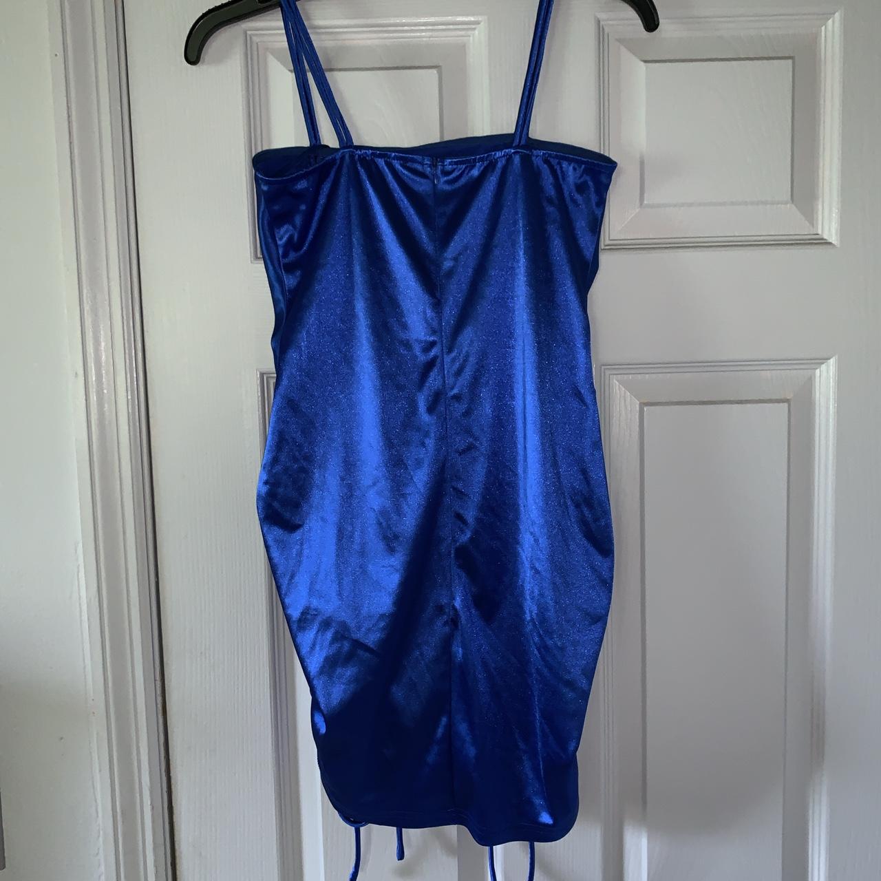 Royal Blue Dress #boohoo #silk #tieup #sexydress - Depop