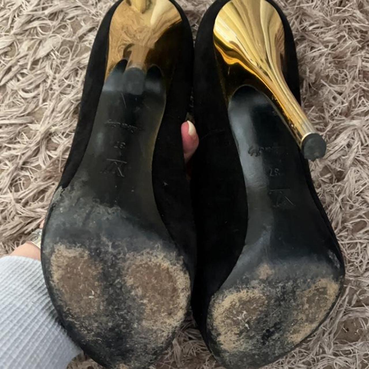 Classic Gold Louis Vuitton Heels Worn Only - Depop