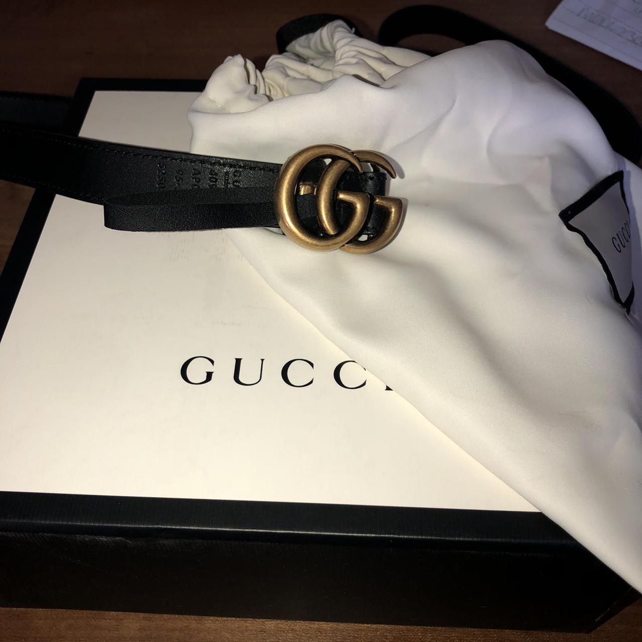 thin black gucci belt
