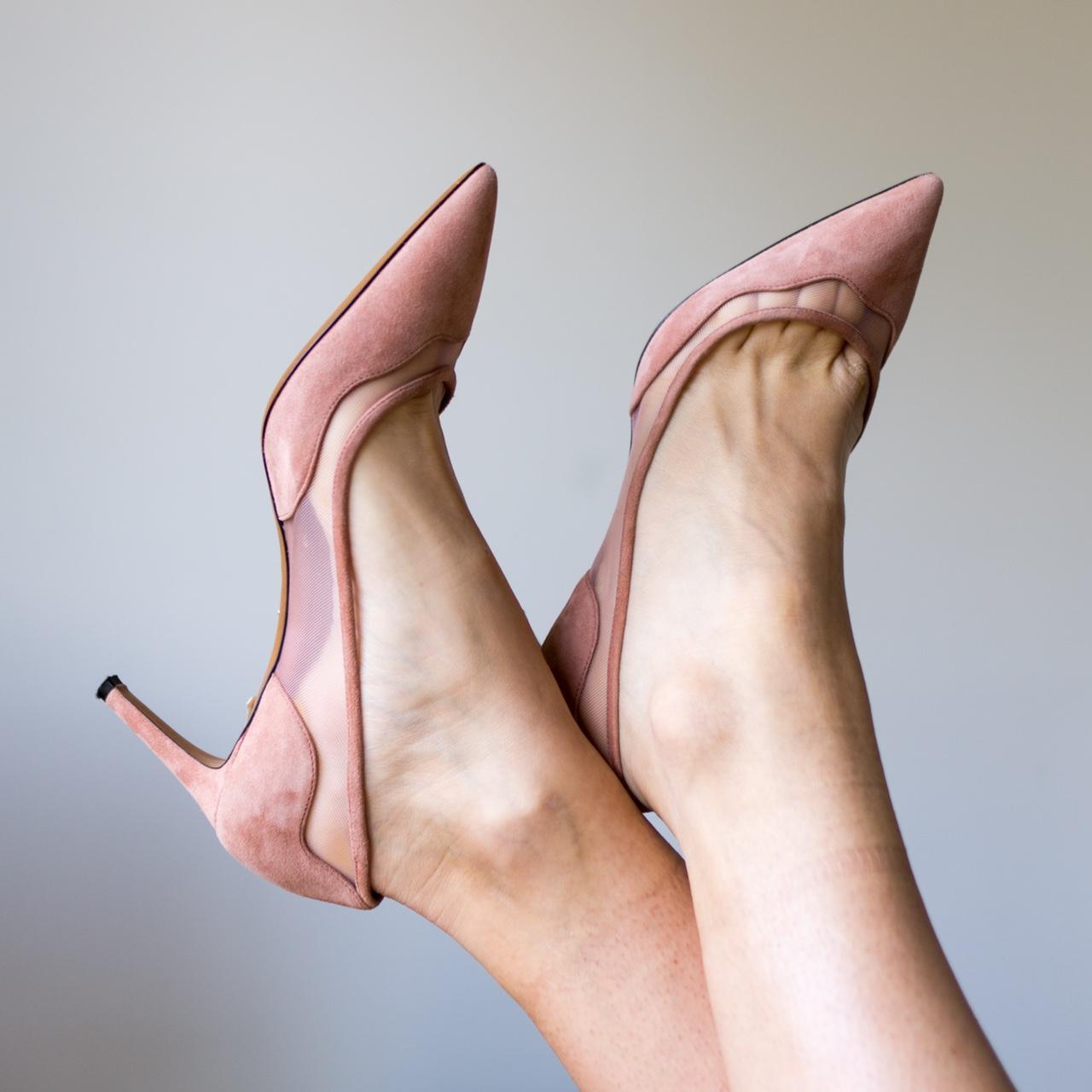 suede court heels