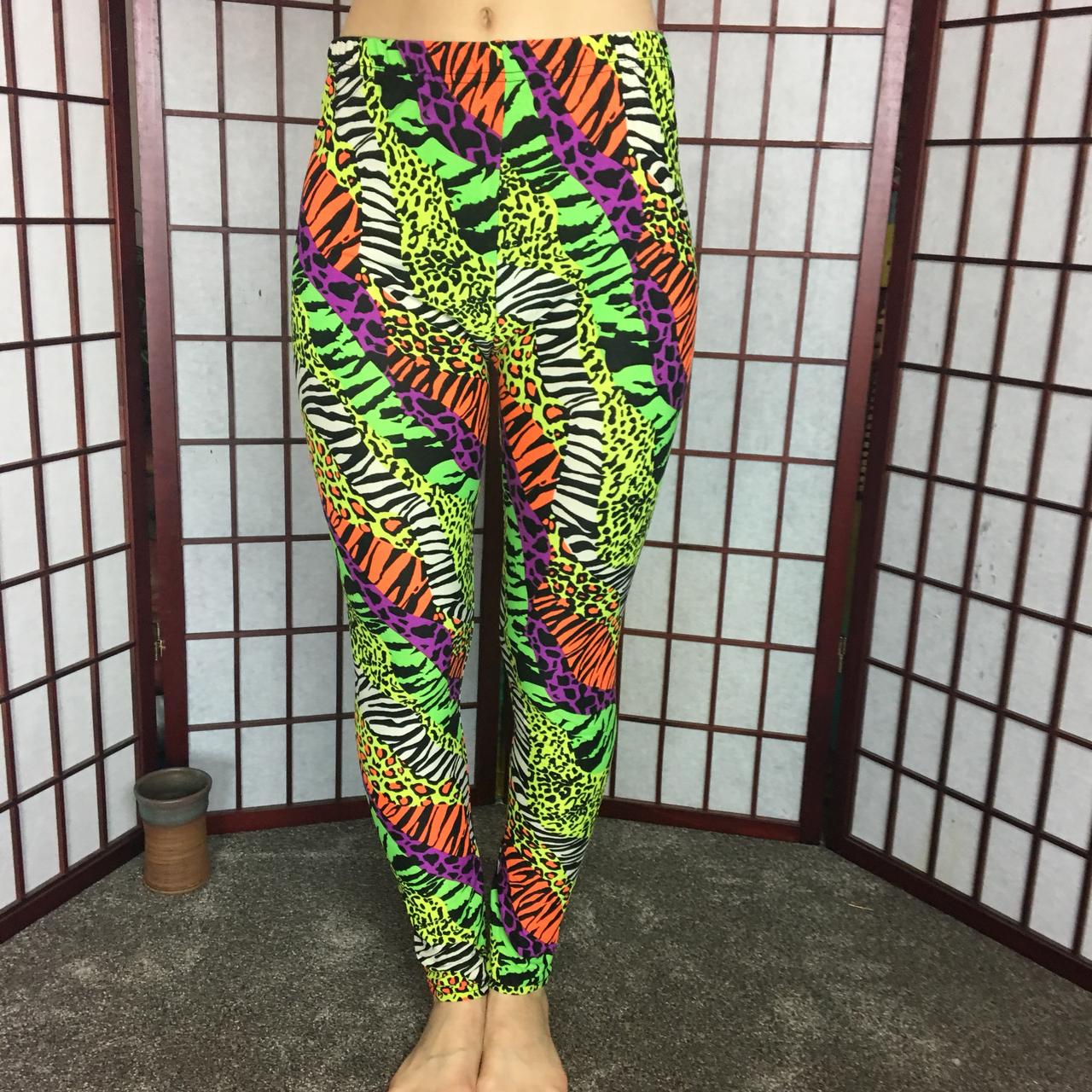 Spandex Leggings 80s Neon Tights 80s Neon Leggings Fancy Dress