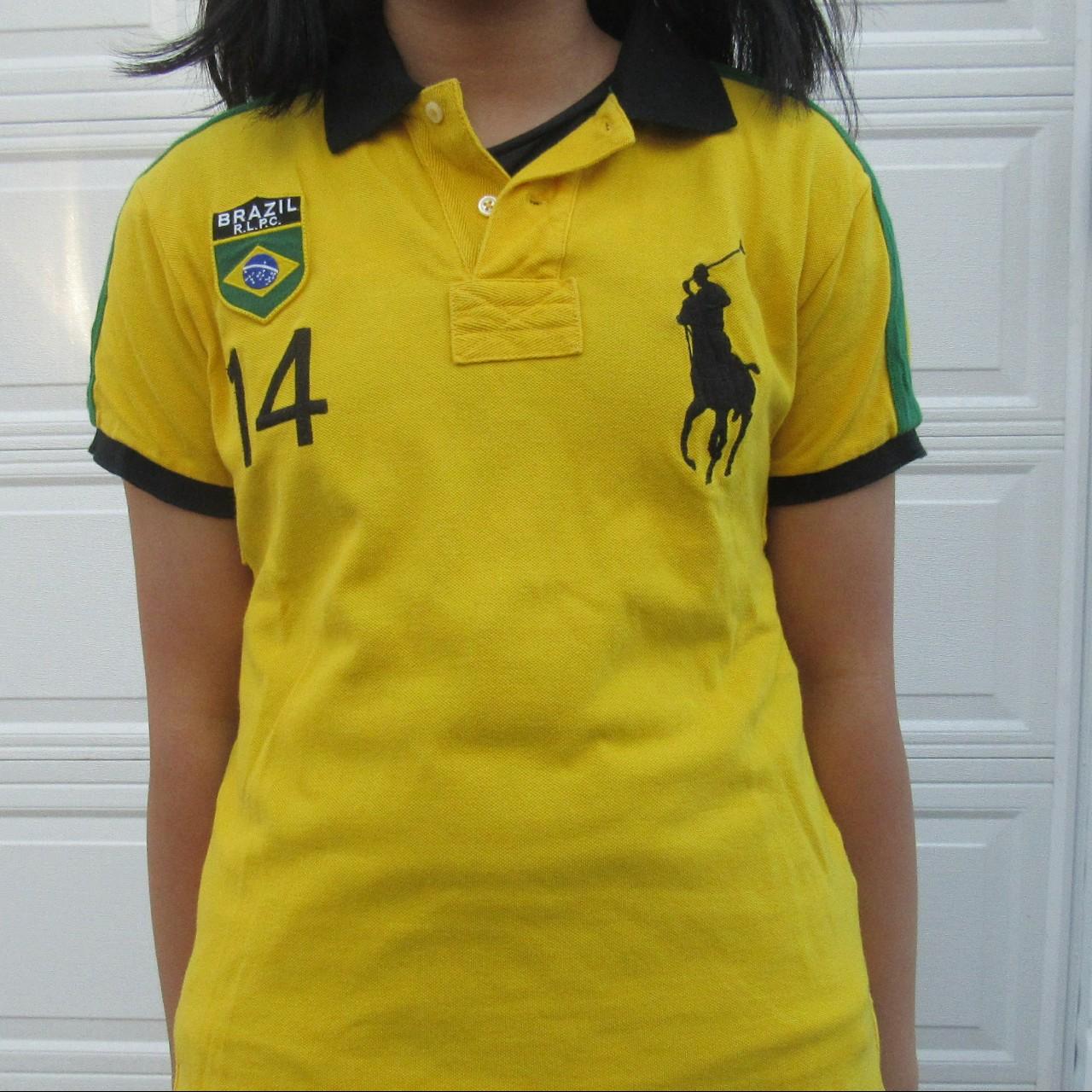 Polo Ralph Lauren Brazil Worldcup Boys Shirt Sz L 14-16 Youth