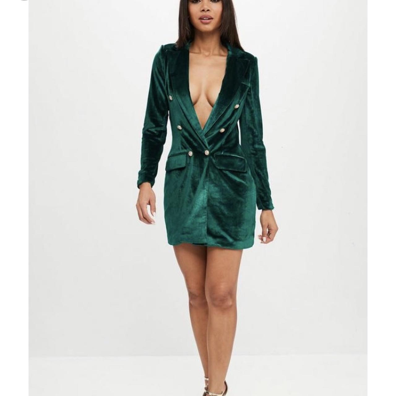 missguided velvet blazer dress